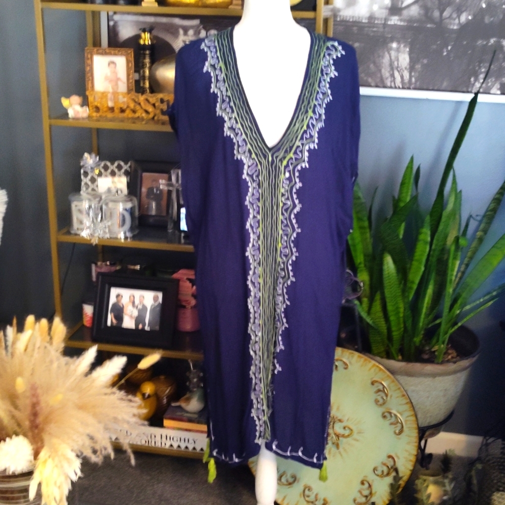 Cotton embroidered Beach cover up